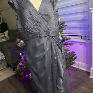 Adrianna Papell Charcoal Asymmetrical Dress